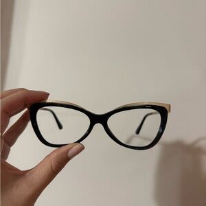 TOM FORD Black and Gold Cat-Eye glasses